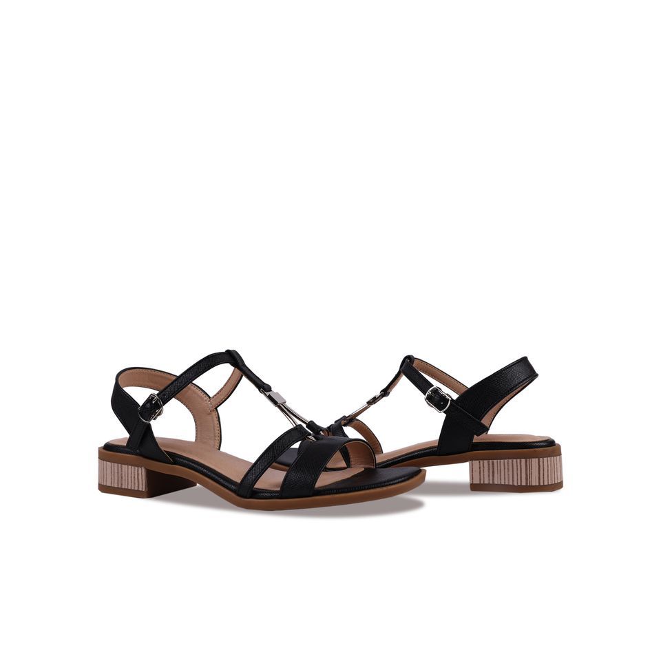 Sandal Cao Gót Hạnh Dung T-Strap Phối Phụ Kiện HD02193AB