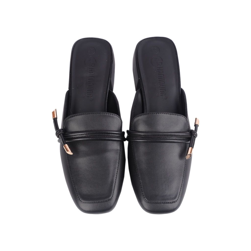 Dép Bít Mũi Hạnh Dung Mũi Vuông Dây Thắt Nơ HD02199AB