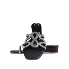 Dép Đế Xuồng Hạnh Dung Quai Mảnh Xoàn 4cm HD02203AB