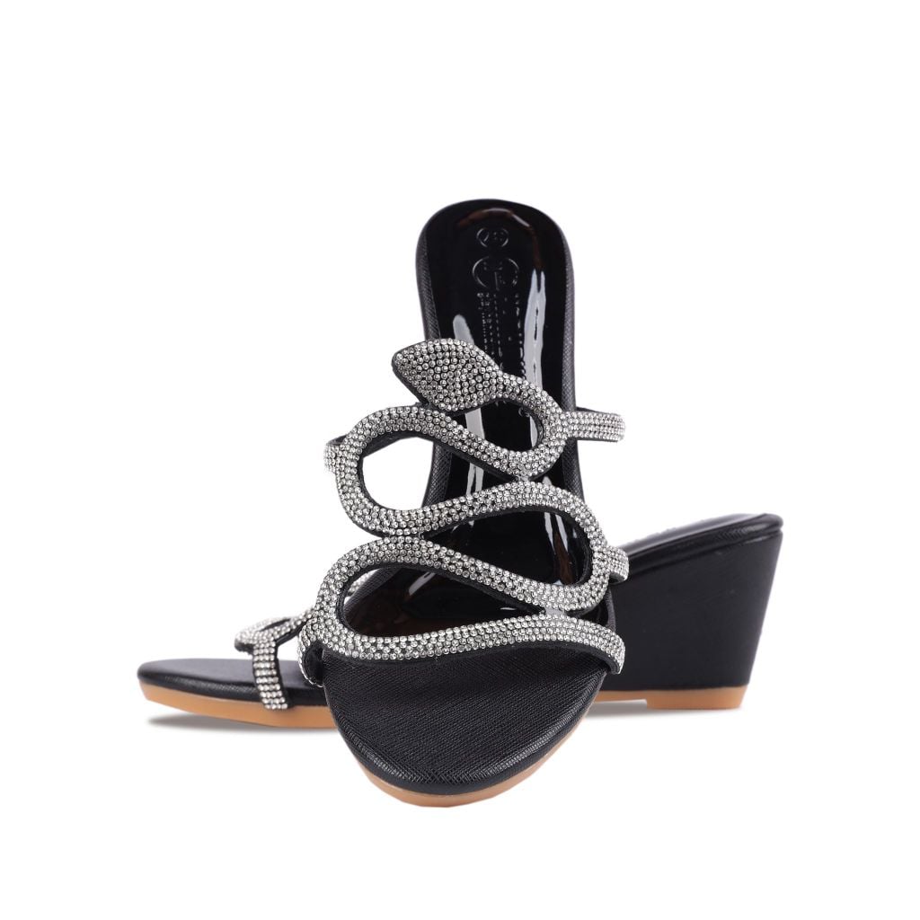 Dép Xuồng Hạnh Dung Quai Rắn Kim Sa 6cm HD02209AB