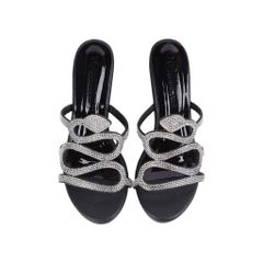 Dép Xuồng Hạnh Dung Quai Rắn Kim Sa 6cm HD02209AB