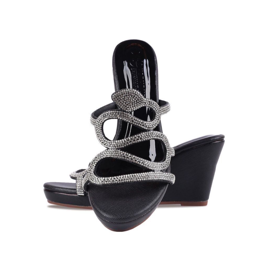 Dép Xuồng Hạnh Dung Quai Rắn Kim Sa 9cm HD02211AB