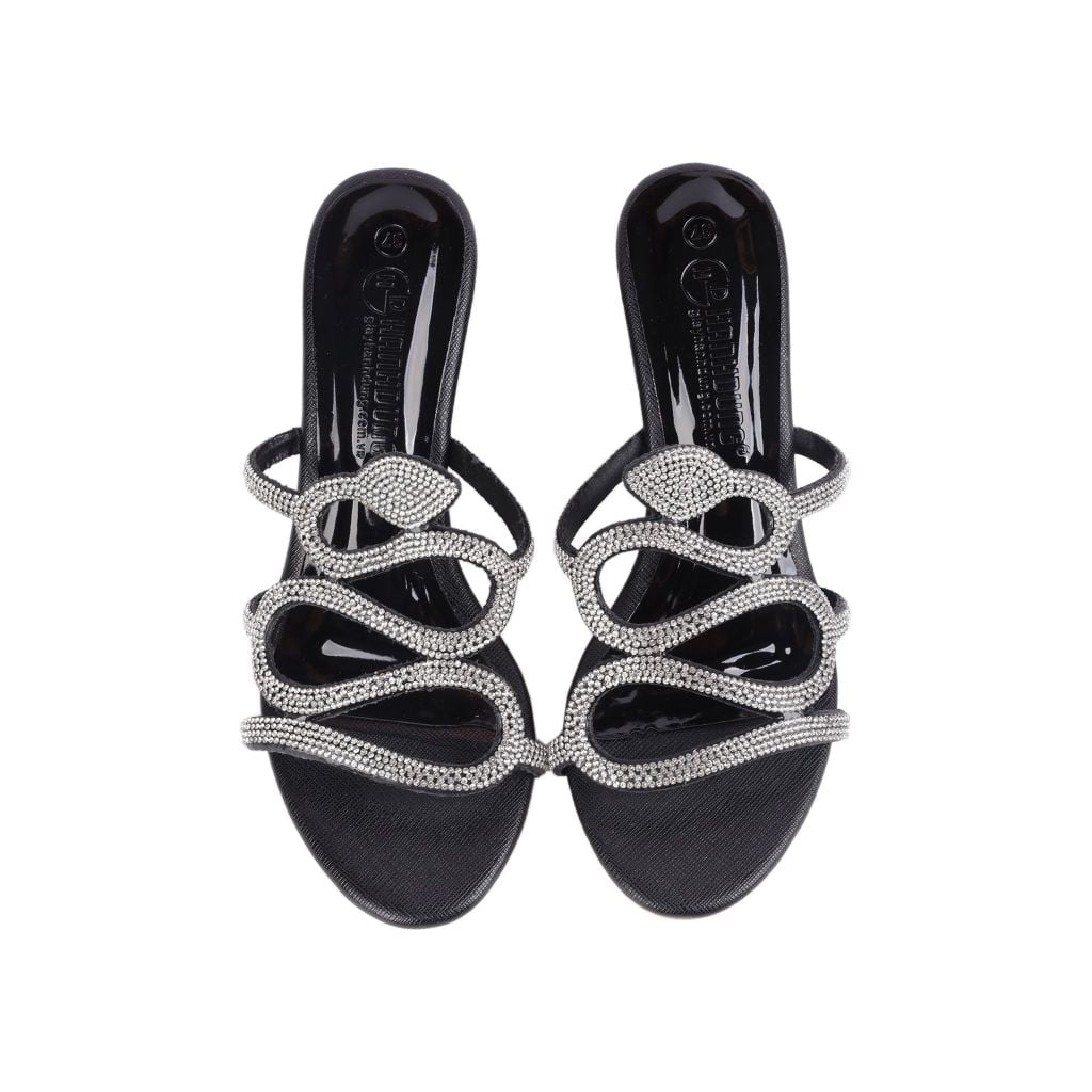 Dép Xuồng Hạnh Dung Quai Rắn Kim Sa 9cm HD02211AB