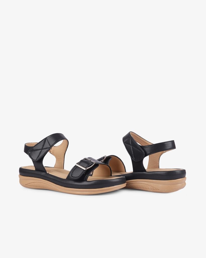 Sandal Đế Xuồng Hạnh Dung Quai Ngang Khóa Nịt HD02232AB