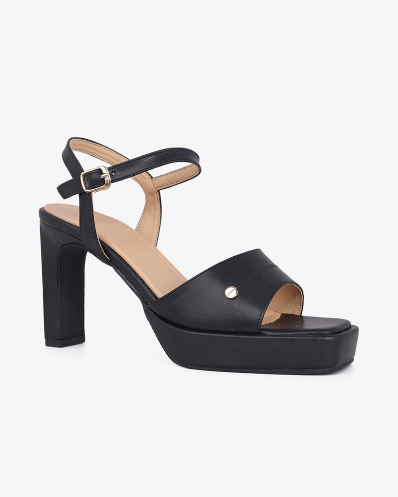 Sandal Cao Gót Hạnh Dung Quai Bản Nút Tán HD02233AB