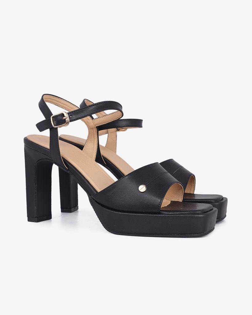 Sandal Cao Gót Hạnh Dung Quai Bản Nút Tán HD02233AB