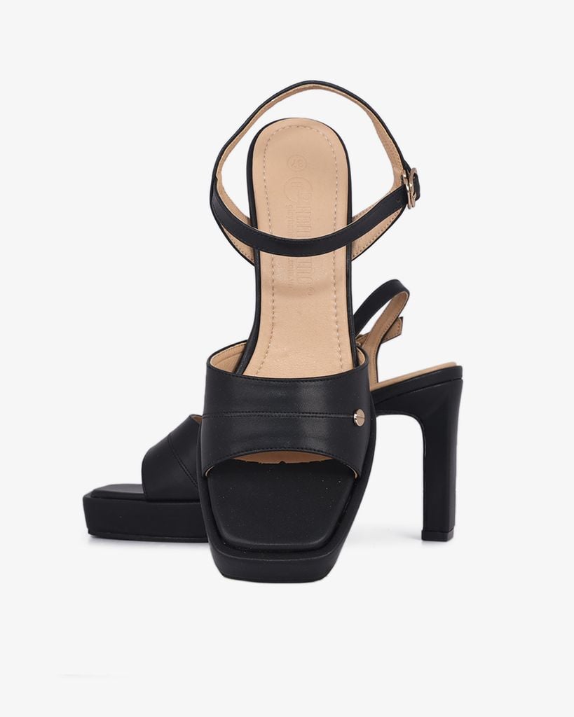 Sandal Cao Gót Hạnh Dung Quai Bản Nút Tán HD02233AB