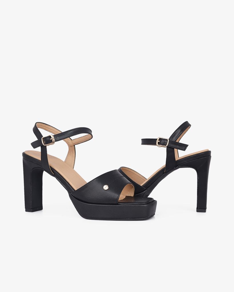 Sandal Cao Gót Hạnh Dung Quai Bản Nút Tán HD02233AB