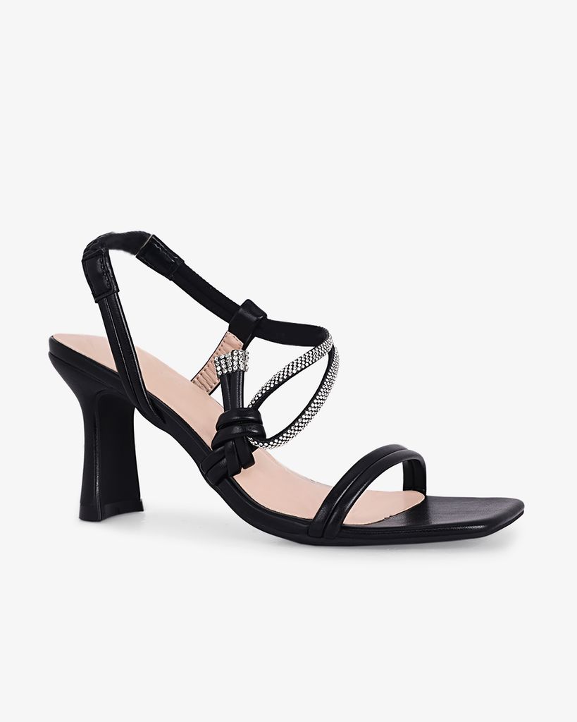 Sandal Cao Gót Hạnh Dung Quai Mảnh Đính Xoàn HD02239AB