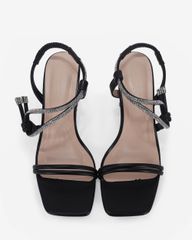 Sandal Cao Gót Hạnh Dung Quai Mảnh Đính Xoàn HD02239AB