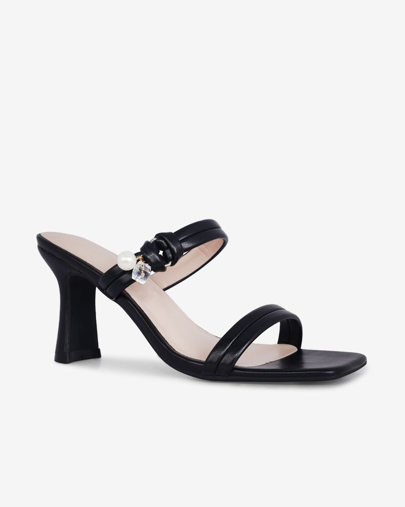 Dép Cao Gót Hạnh Dung Quai Nhị Ngọc Trai HD02240AB