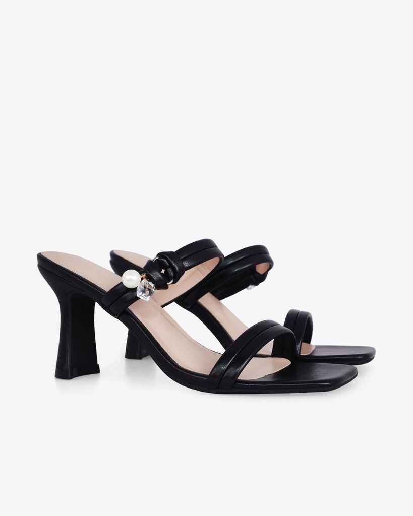 Dép Cao Gót Hạnh Dung Quai Nhị Ngọc Trai HD02240AB