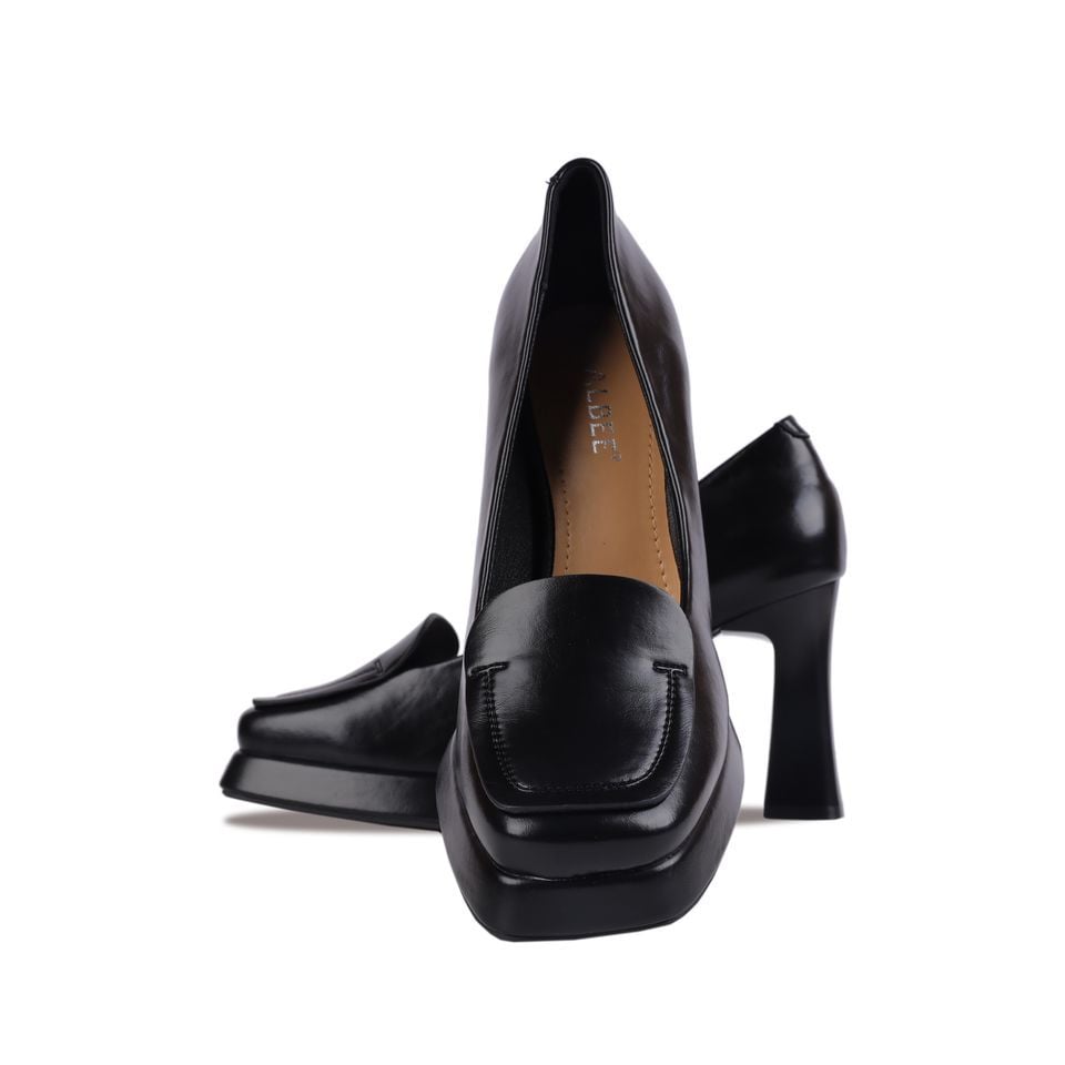 Giày Cao Gót Albee Đế Vuông Mũi Trơn Viền HD0253TQ