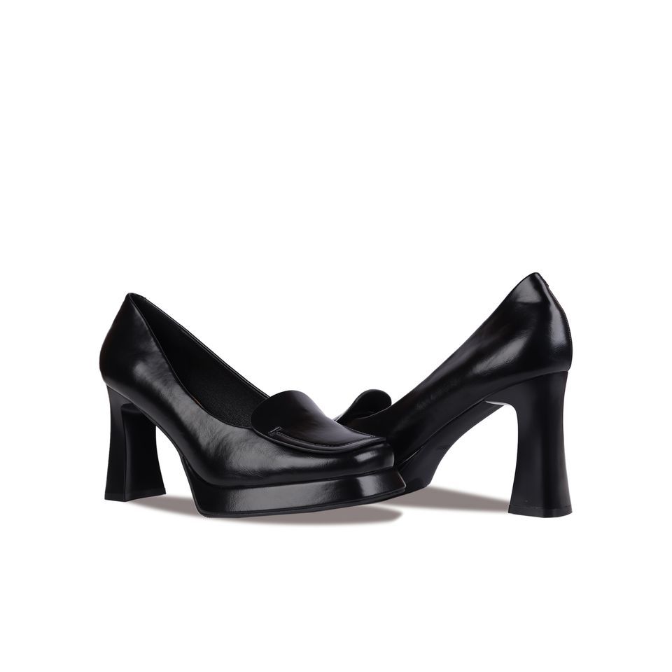 Giày Cao Gót Albee Đế Vuông Mũi Trơn Viền HD0253TQ