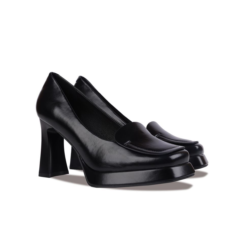 Giày Cao Gót Albee Đế Vuông Mũi Trơn Viền HD0253TQ