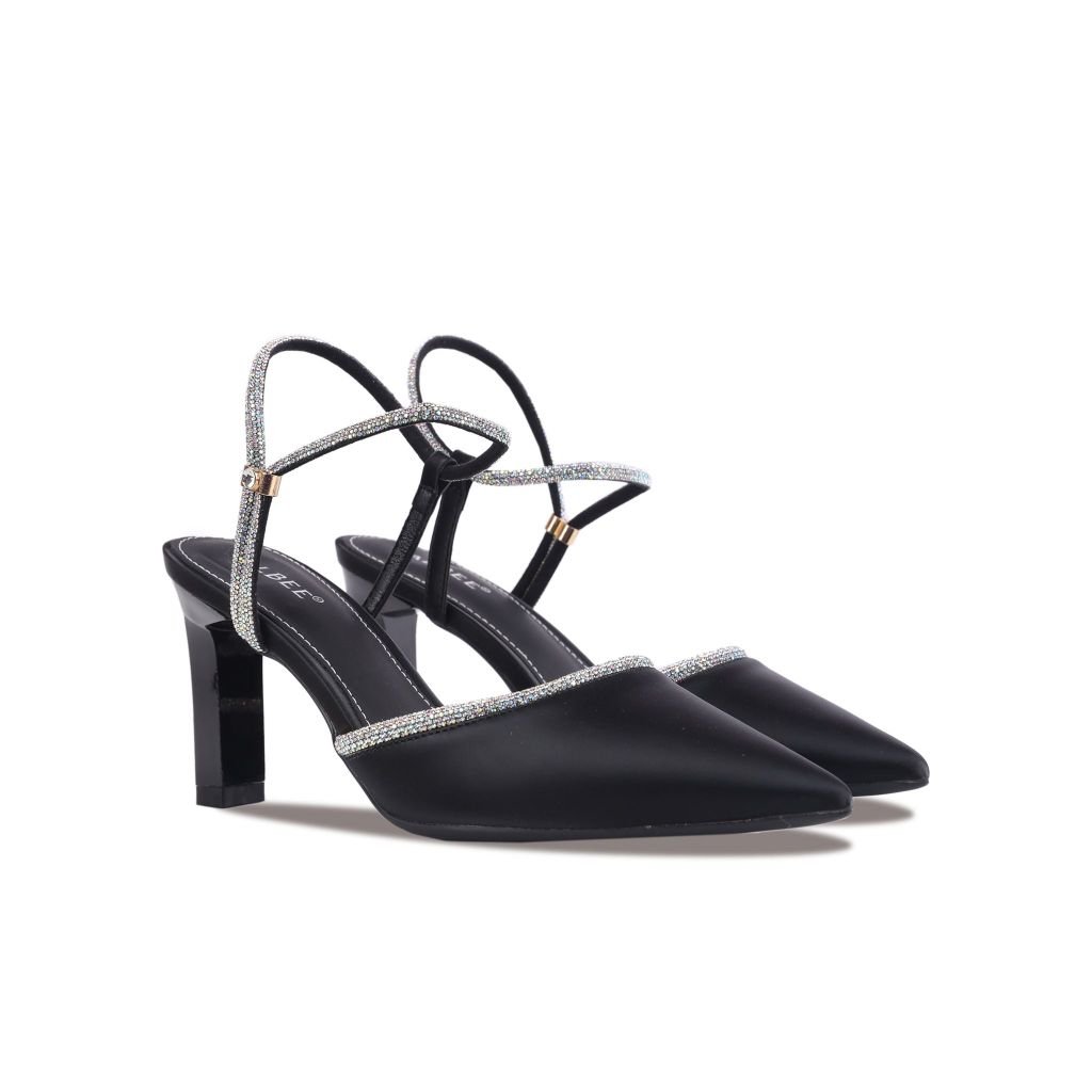 Sandal Cao Gót Albee Mũi Nhọn Phối Hậu Xoàn HD0268TQ