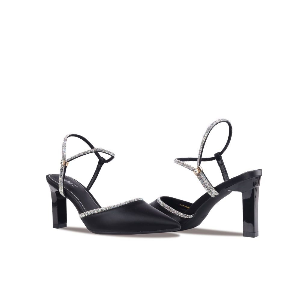 Sandal Cao Gót Albee Mũi Nhọn Phối Hậu Xoàn HD0268TQ