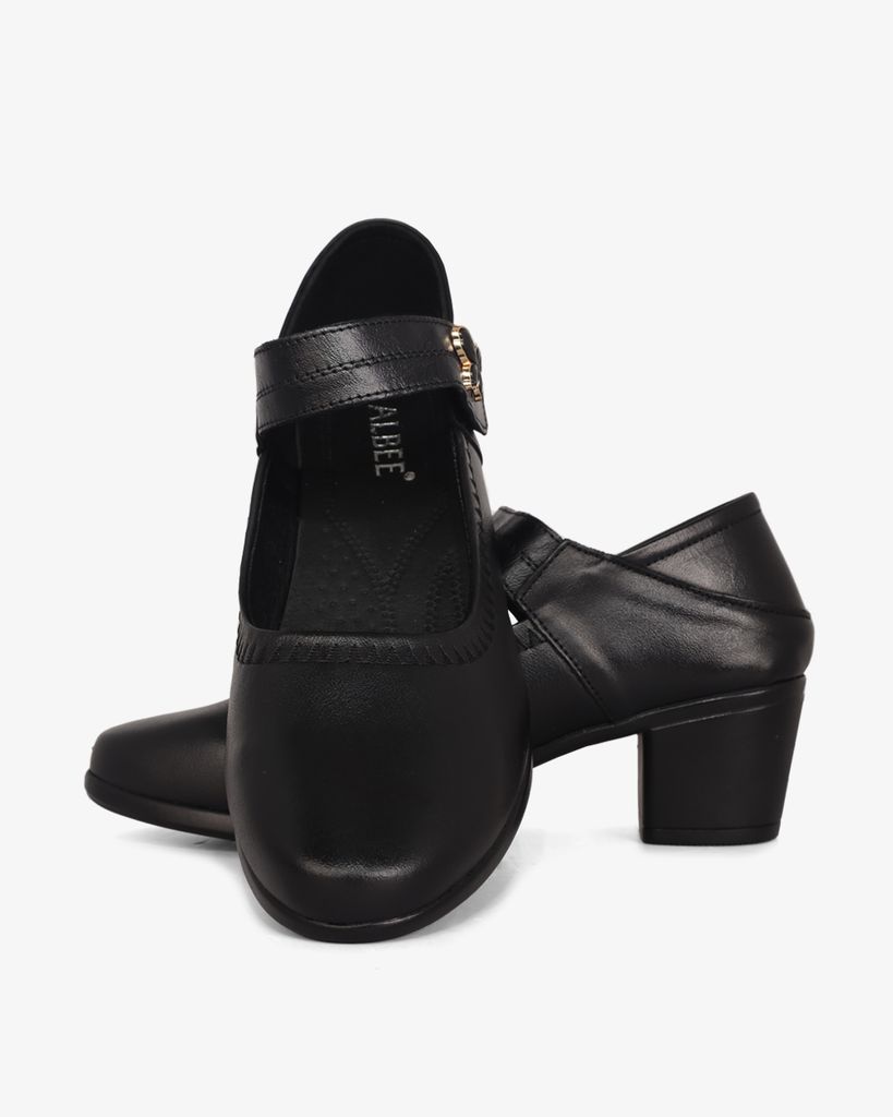 Giày Cao Gót Albee Trơn Hậu Khóa Bướm HD0278TQ