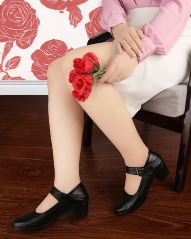 Giày Cao Gót Albee Trơn Hậu Khóa Bướm HD0278TQ