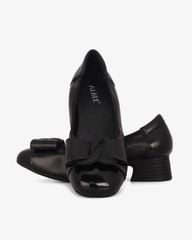 Giày Cao Gót Albee Mũi Vuông Phối Da Bóng HD0279TQ