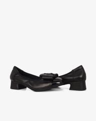 Giày Cao Gót Albee Mũi Vuông Phối Da Bóng HD0279TQ