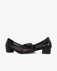 Giày Cao Gót Albee Hở Mũi Phối Lưới Gót Vuông HD0280TQ