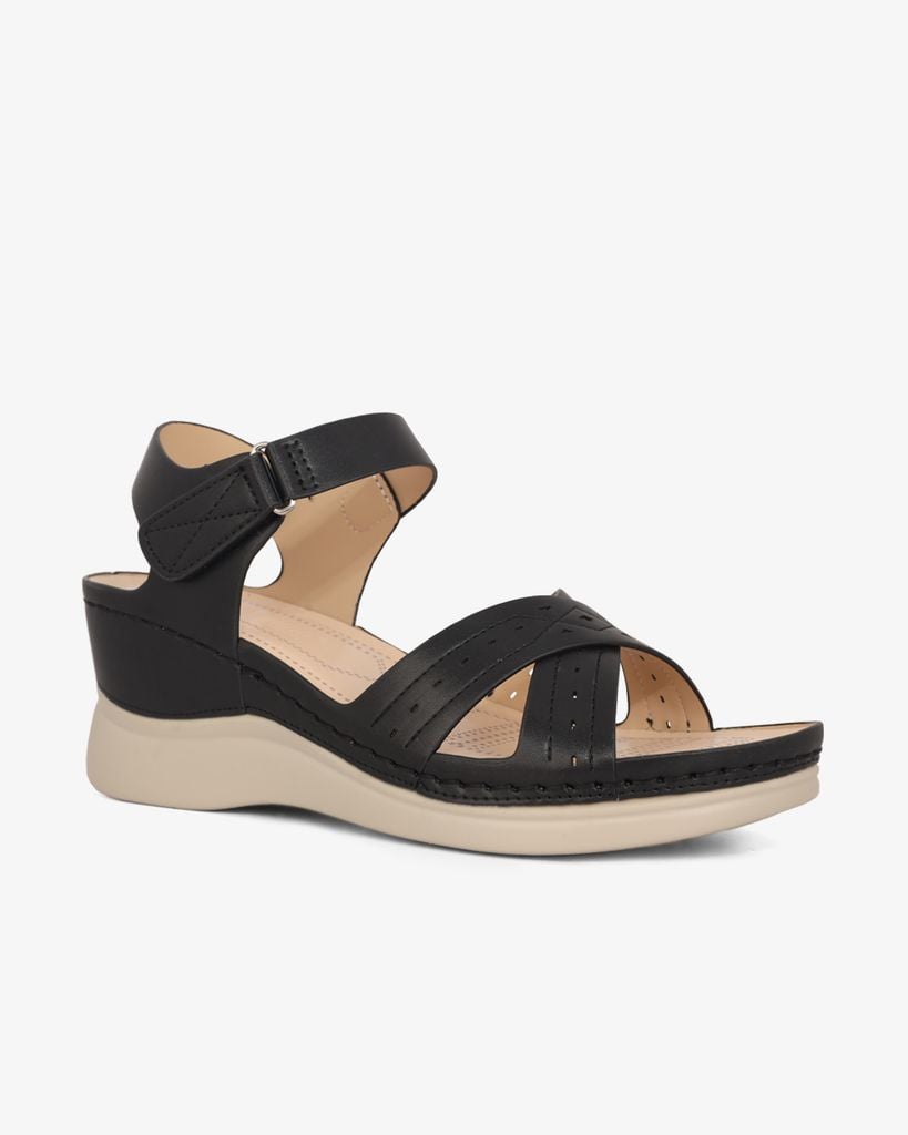 Sandal Đế Xuồng Hạnh Dung Quai Chéo Laser  HD0309AC