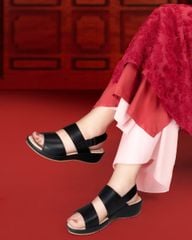 Sandal Đế Xuồng Hạnh Dung Hai Quai Ngang Hậu Dán HD0312AC