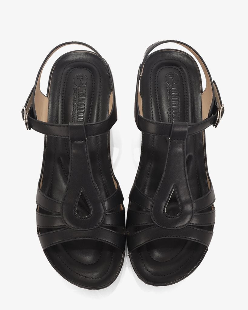 Sandal Cao Gót Hạnh Dung Quai Ngang Khoét Nối T-Strap HD0313AC