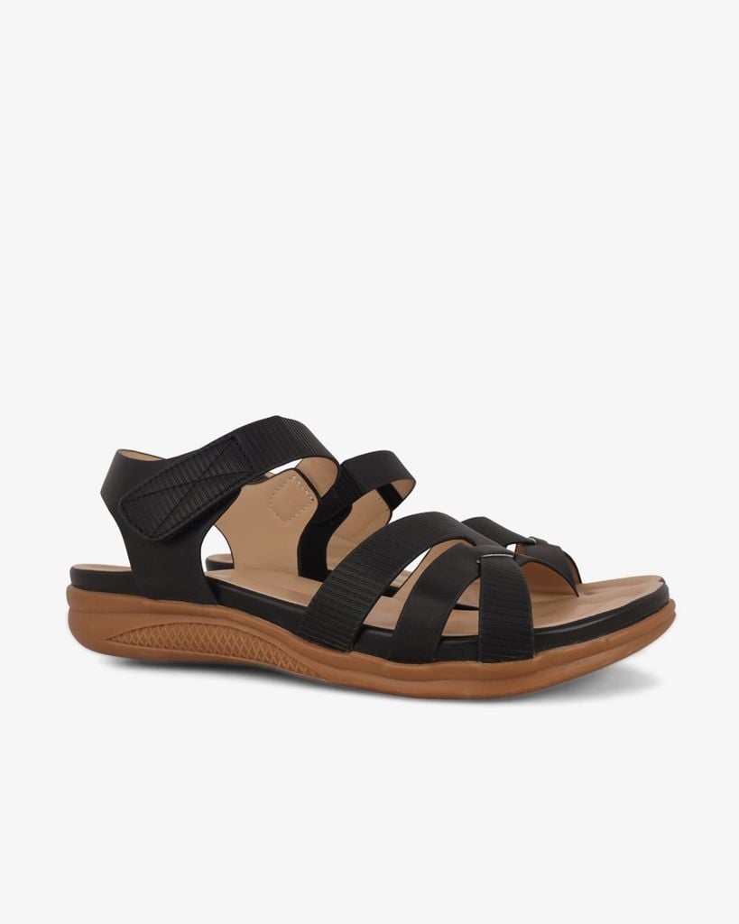 Sandal Đế Xuồng Hạnh Dung Quai Chéo Sọc Vân HD0315AC