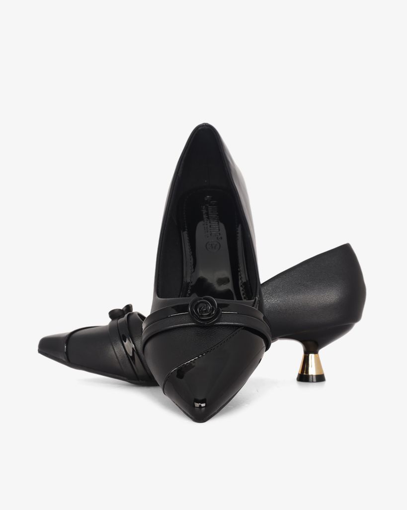 Giày Cao Gót Hạnh Dung Mũi Nhọn Hoa Hồng HD041000AD