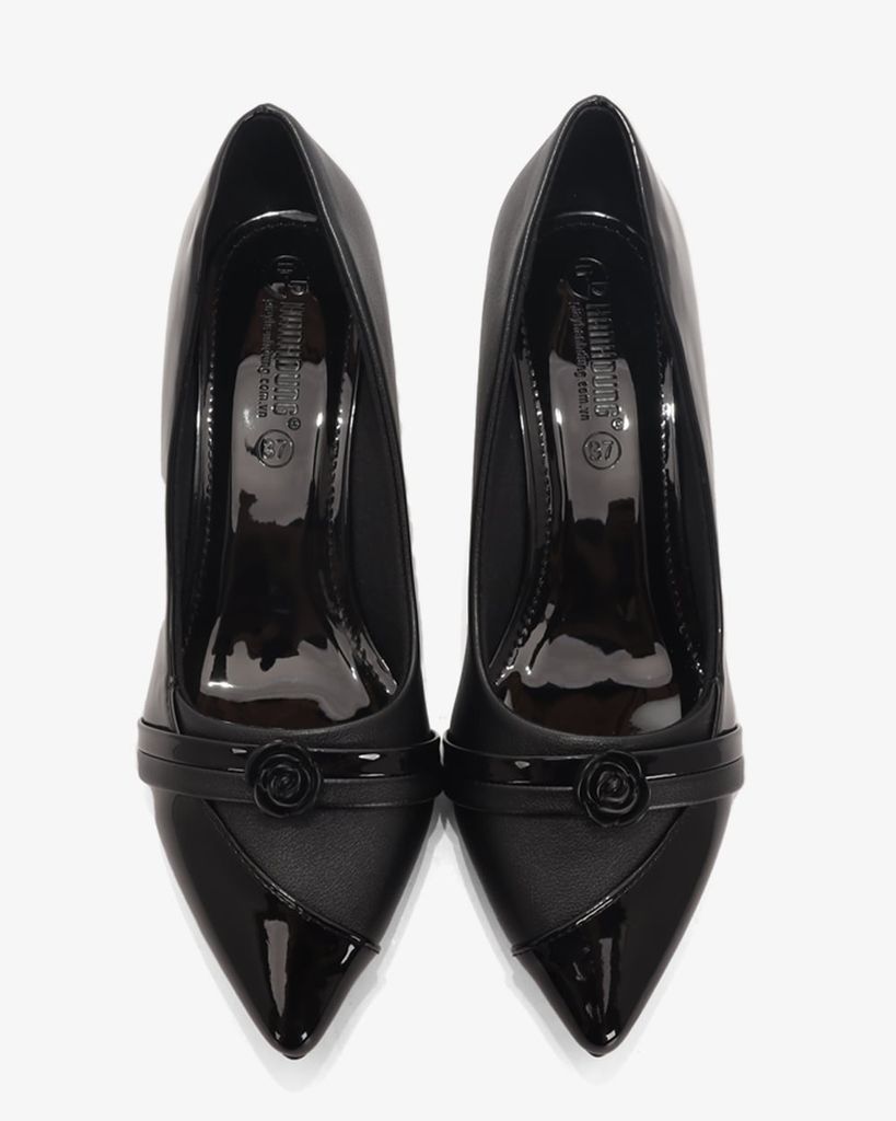 Giày Cao Gót Hạnh Dung Mũi Nhọn Hoa Hồng HD041000AD