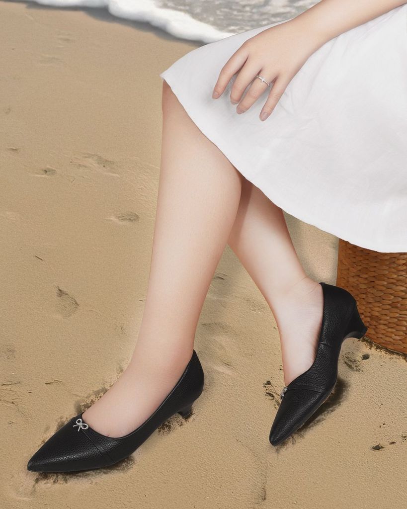 Giày Cao Gót Hạnh Dung Khóa Nơ Nhỏ HD041017AD