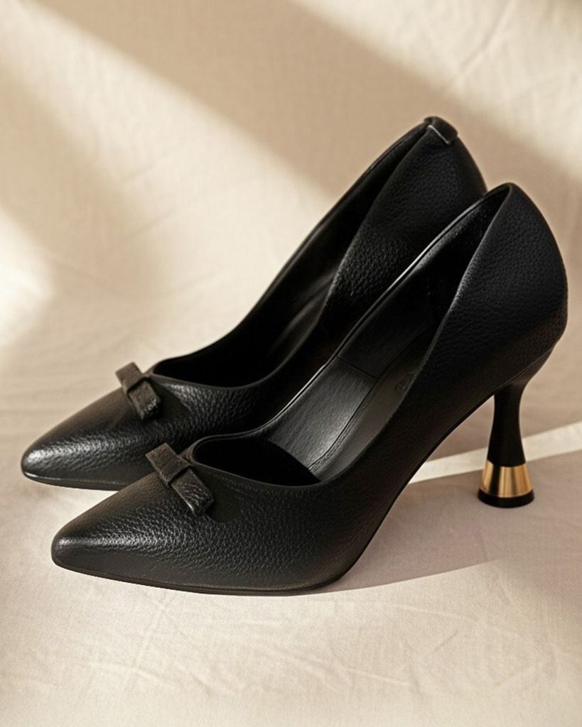 Giày Cao Gót Hạnh Dung Khóa Nơ Ngang HD041020AD