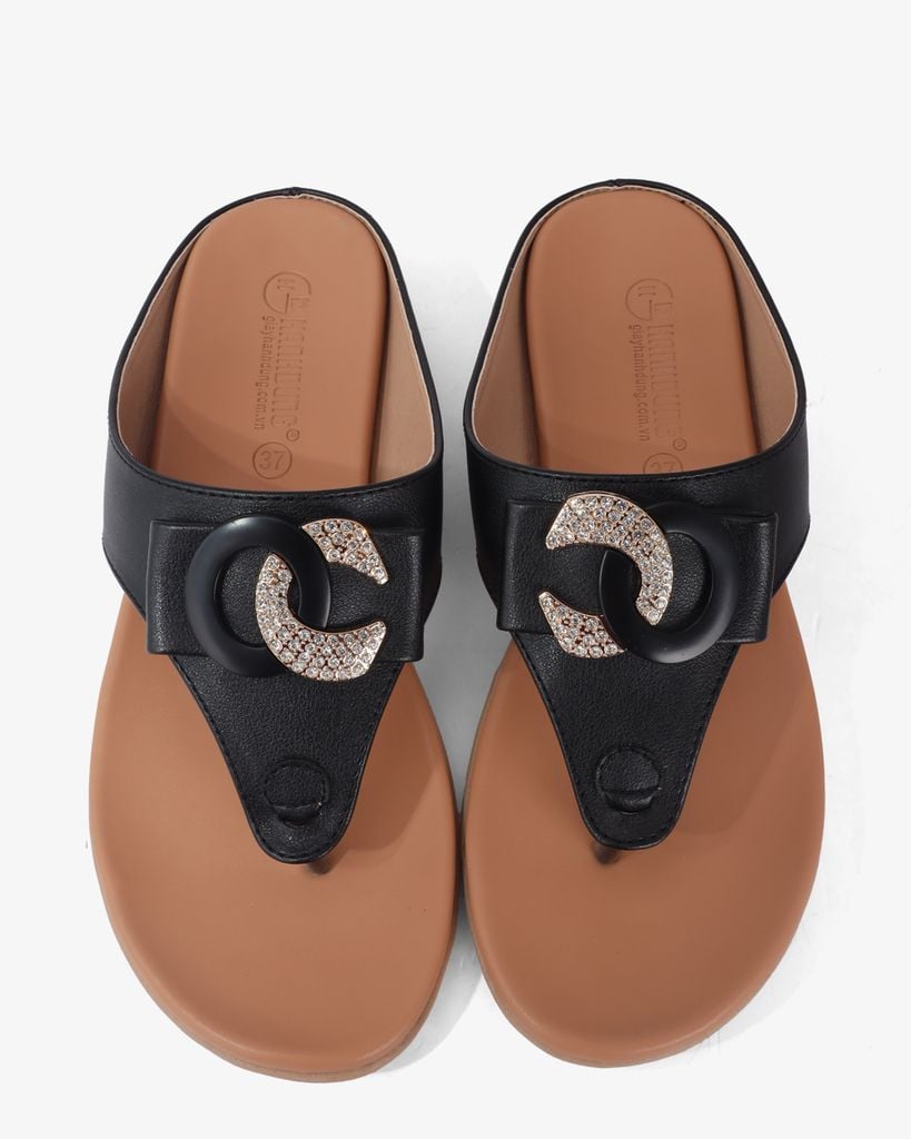 Dép Đế Xuồng Hạnh Dung Kẹp Xỏ Ngón Khóa OC HD041022AD