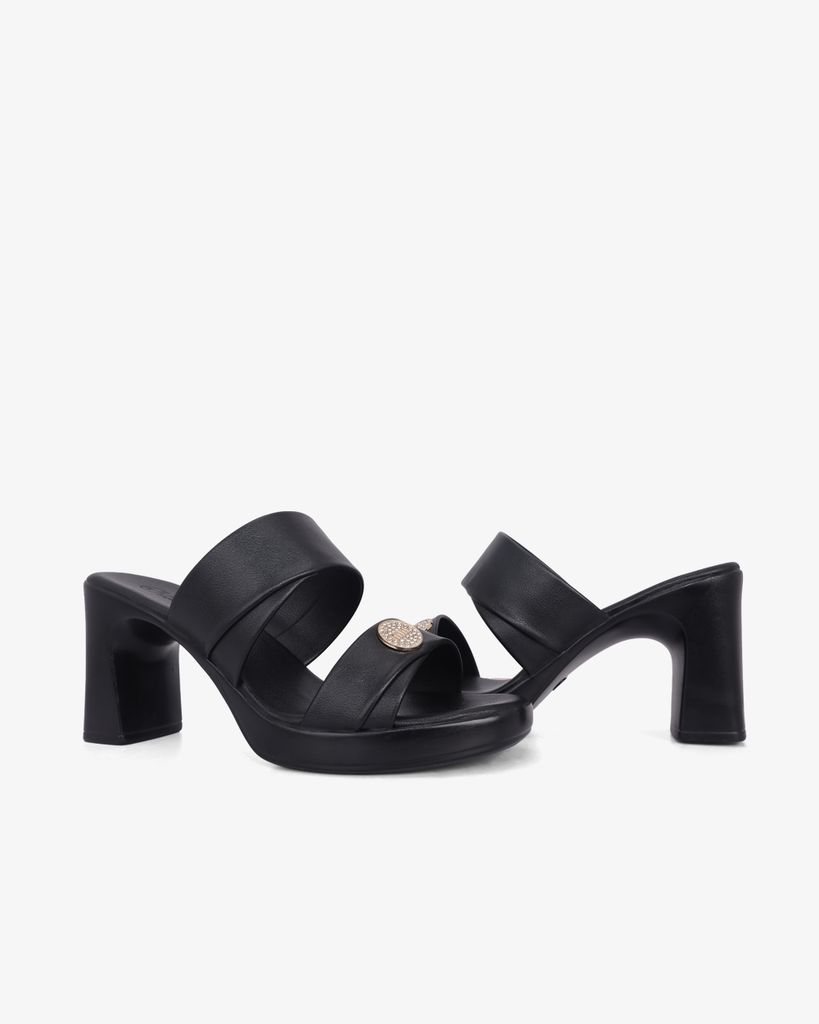 Dép Cao Gót Hạnh Dung Hai Quai Ngang Khóa Miu HD041024AD