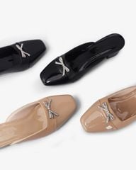 Dép Bít Mũi Hạnh Dung Khóa Nơ Xoàn Bóng HD041025AD