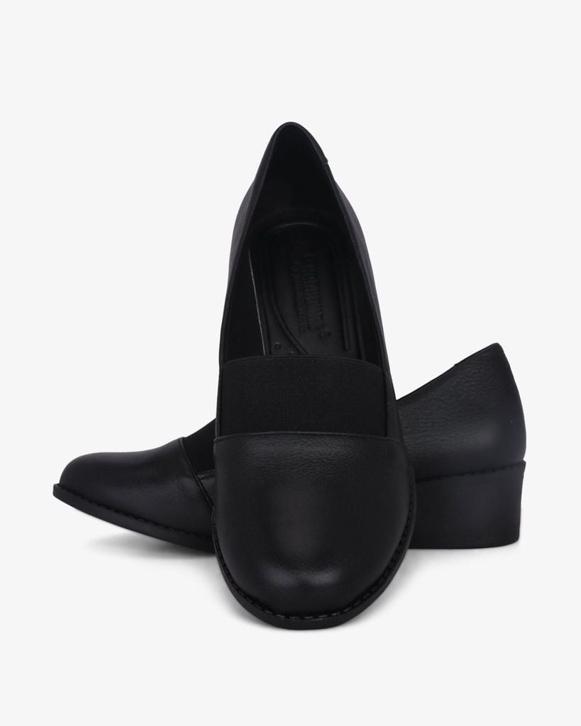 Giày Cao Gót Hạnh Dung Mũi Tròn Phối Thun HD041032AD