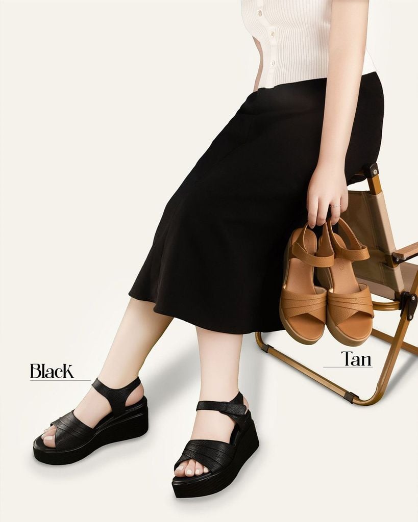 Sandal Đế Xuồng Hạnh Dung Quai Đắp Chéo HD041035AD