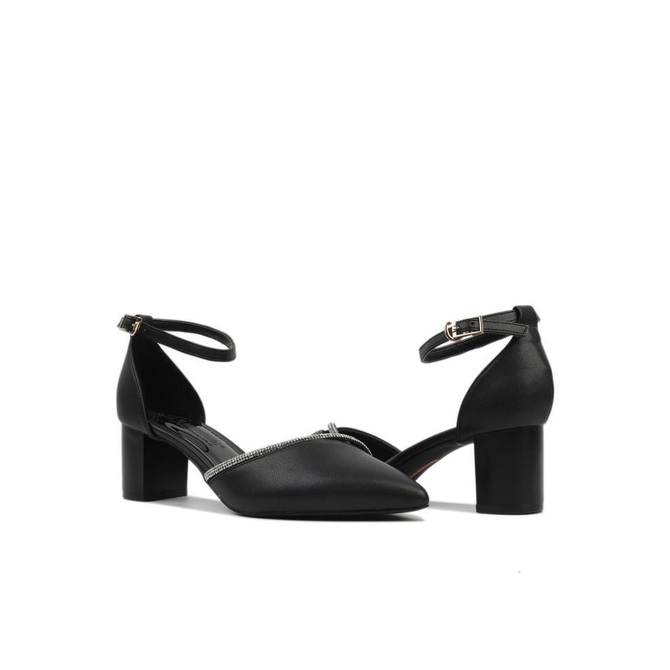 Sandal Cao Gót Hạnh Dung Mũi Nhọn Đính Đá Bít Hậu HD04633AD