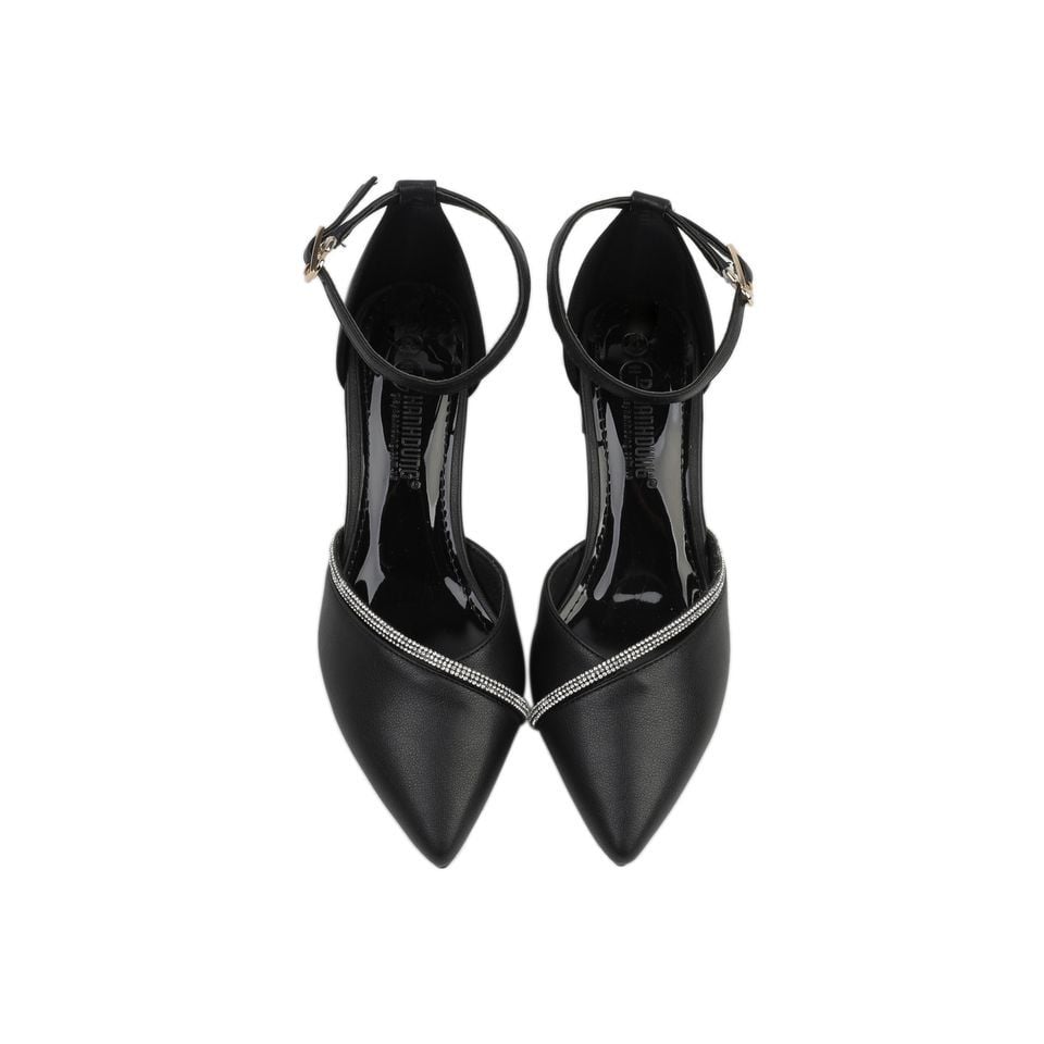 Sandal Cao Gót Hạnh Dung Mũi Nhọn Đính Đá Bít Hậu HD04633AD