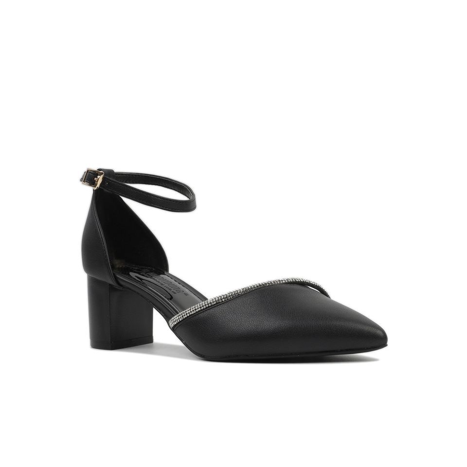 Sandal Cao Gót Hạnh Dung Mũi Nhọn Đính Đá Bít Hậu HD04633AD
