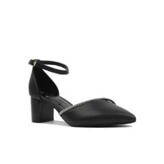 Sandal Cao Gót Hạnh Dung Mũi Nhọn Đính Đá Bít Hậu HD04633AD