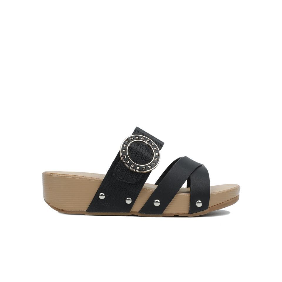 Dép Xuồng Hạnh Dung Bản Chéo Khóa Tròn HD04681AD