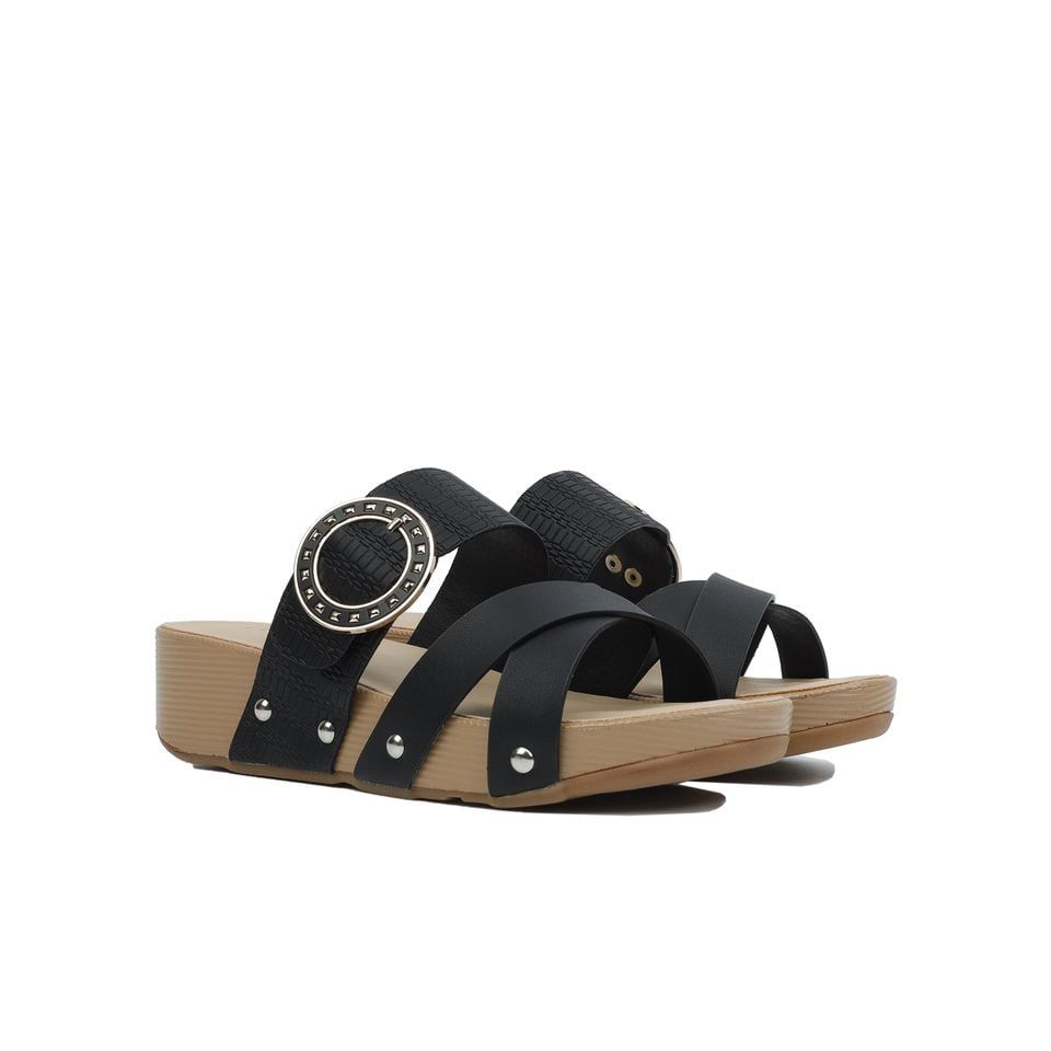 Dép Xuồng Hạnh Dung Bản Chéo Khóa Tròn HD04681AD