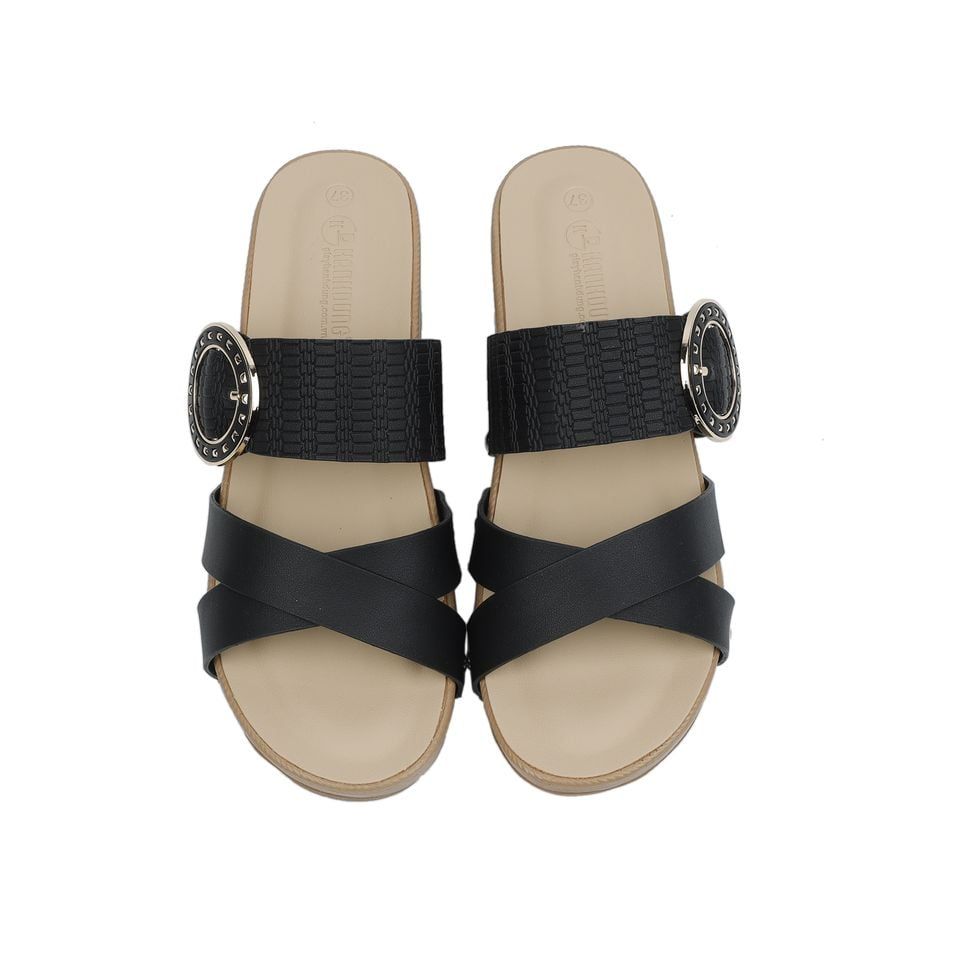 Dép Xuồng Hạnh Dung Bản Chéo Khóa Tròn HD04681AD