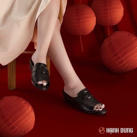 Dép Xuồng Hạnh Dung Da Bản Lớn Phối Phụ Kiện HD04766AD