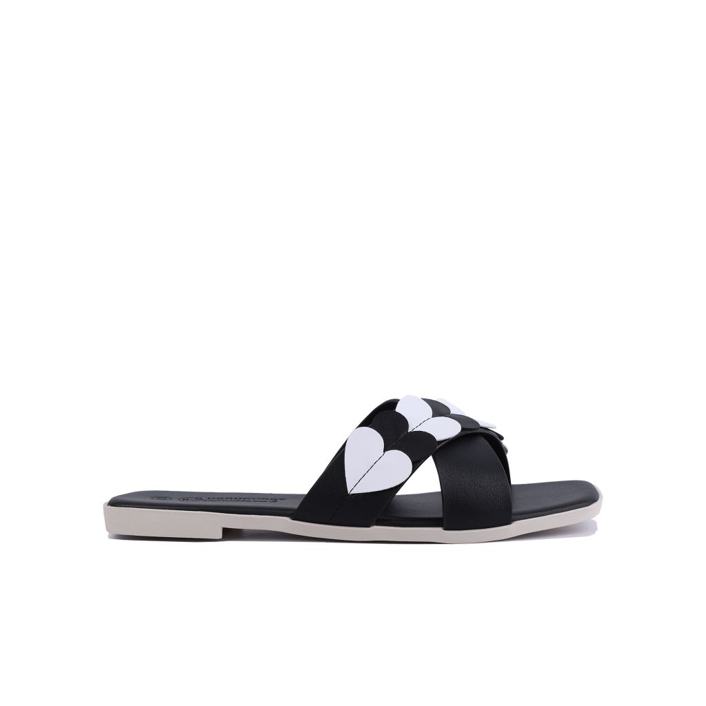 Dép Xẹp Hạnh Dung Quai Chéo Phối Tim HD04782AD