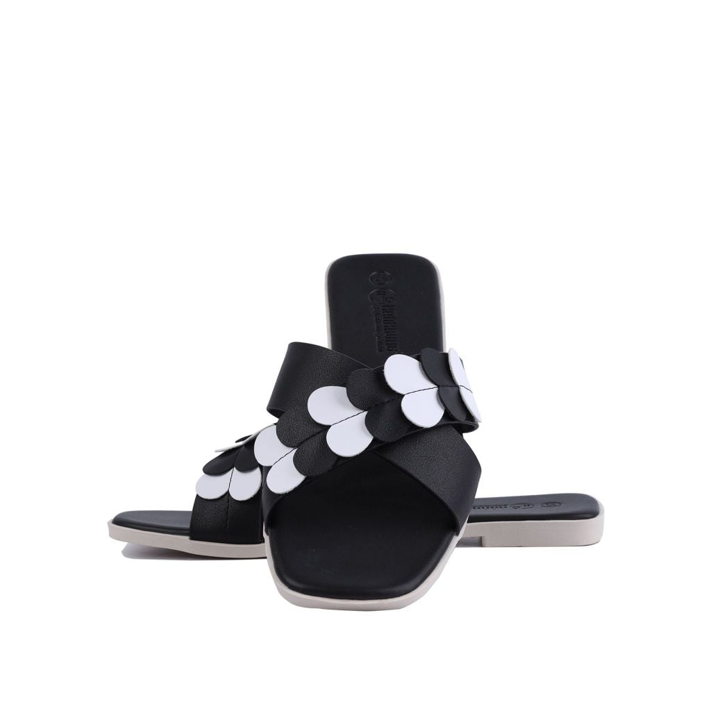 Dép Xẹp Hạnh Dung Quai Chéo Phối Tim HD04782AD