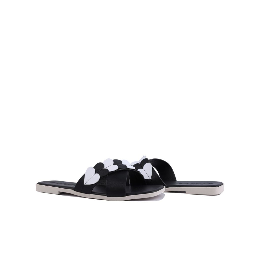 Dép Xẹp Hạnh Dung Quai Chéo Phối Tim HD04782AD